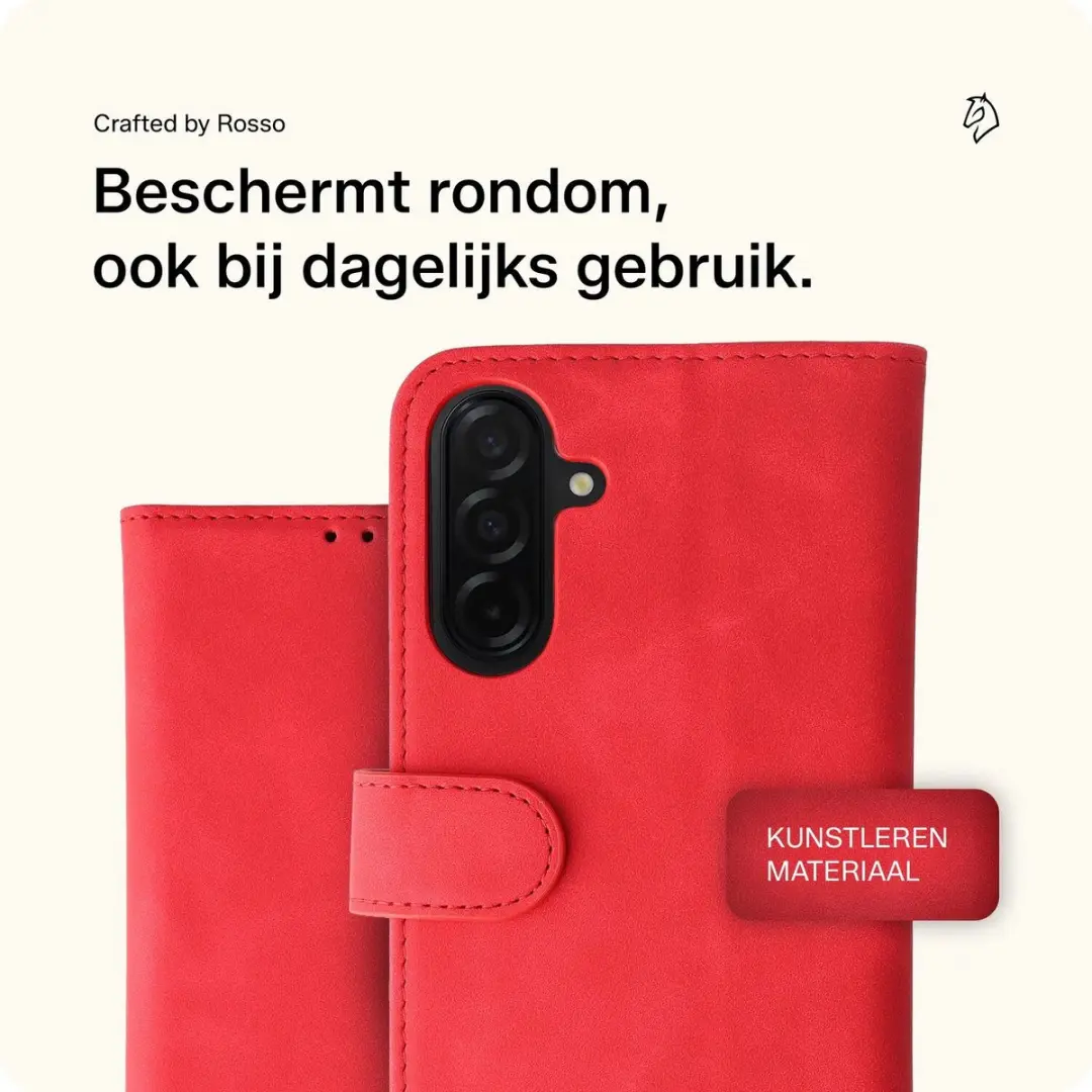 Rosso Element Wallet Book Case Samsung Galaxy A26 - 3 Pasjes - Rood