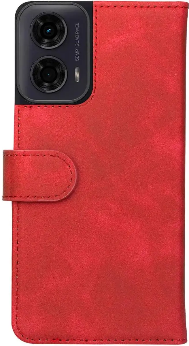 Rosso Element Wallet Book Case Moto G35 - 3 Pasjes - Rood