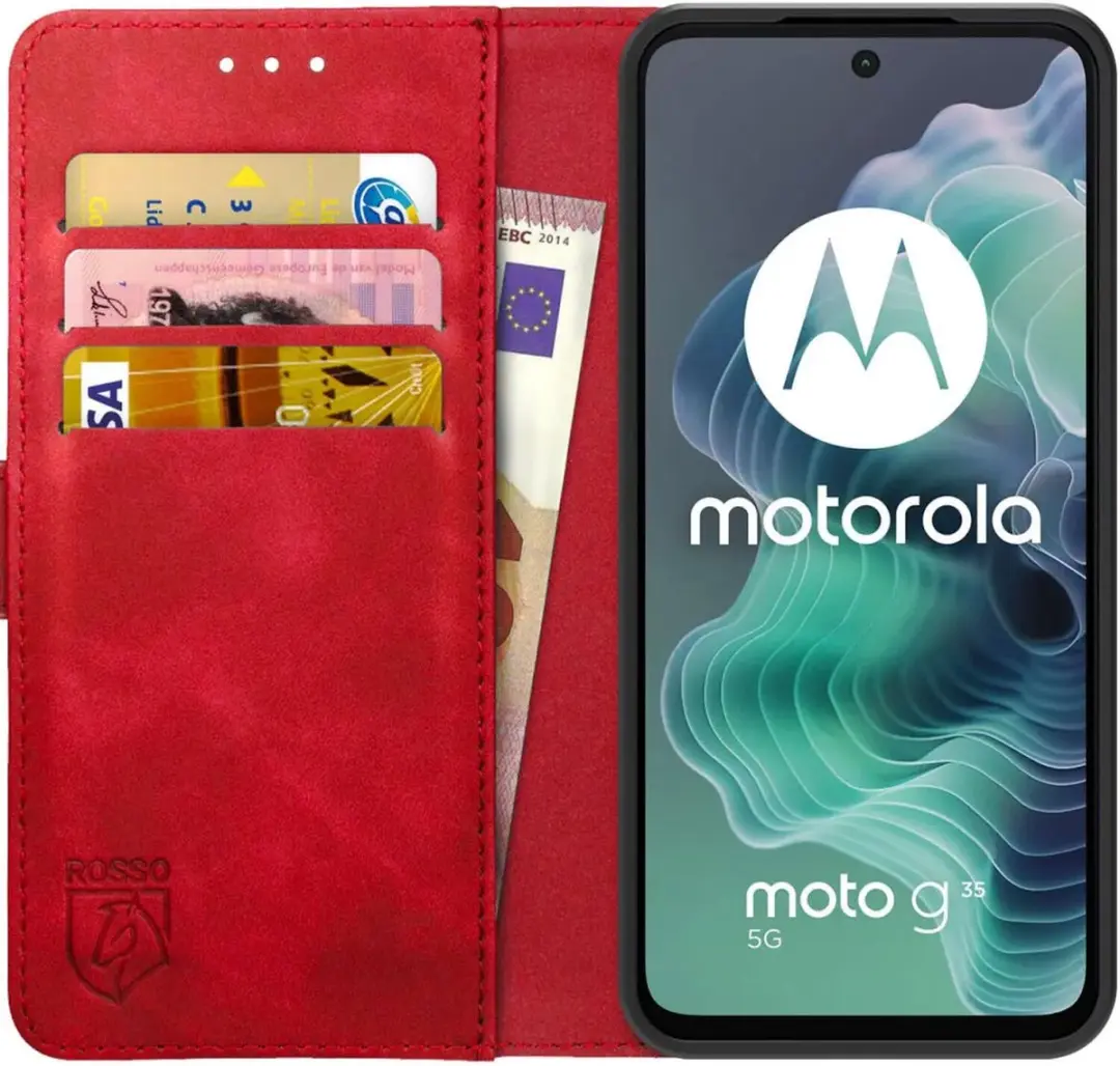Rosso Element Wallet Book Case Moto G35