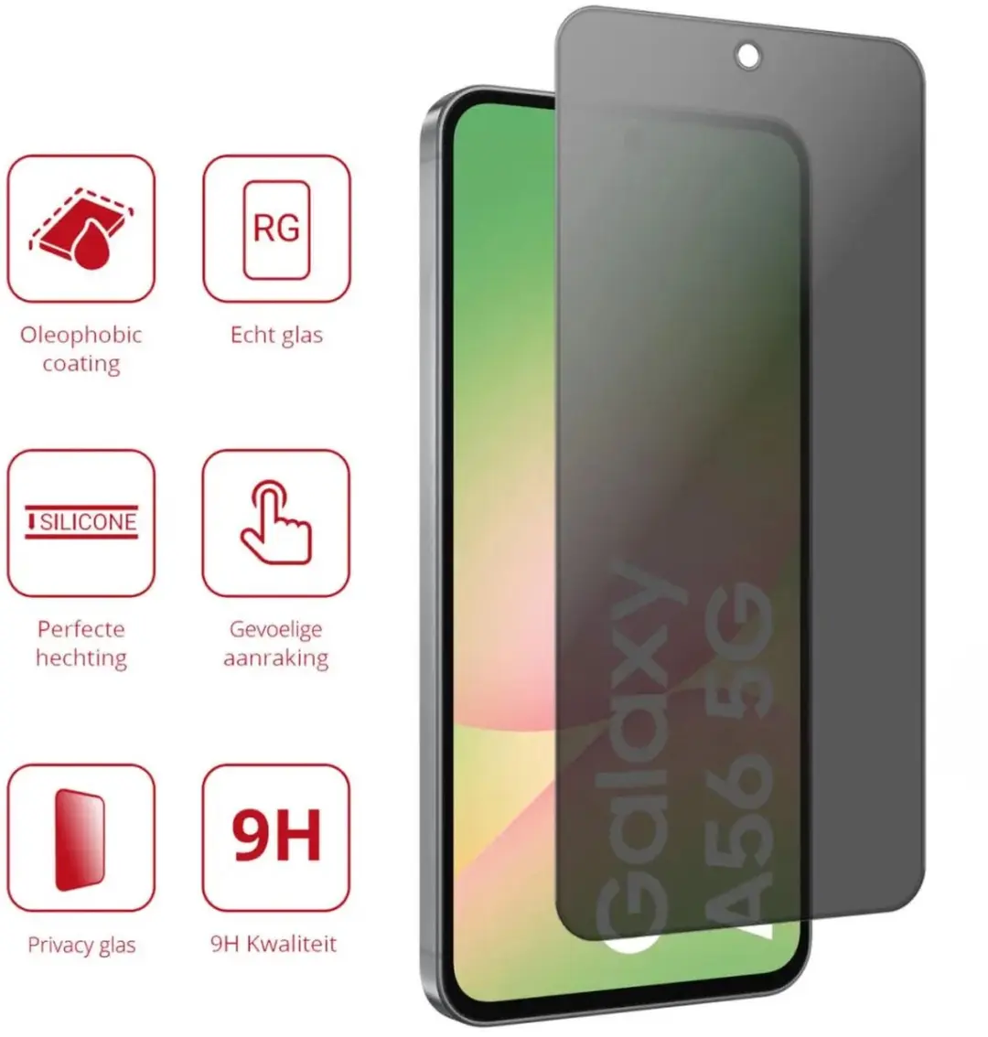 Rosso Privacy Screen Protector Samsung Galaxy A56 - 9H Gehard Glas