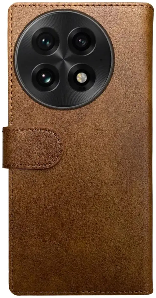 Rosso Element Wallet Book Case OnePlus 13R - 3 Pasjes - Bruin
