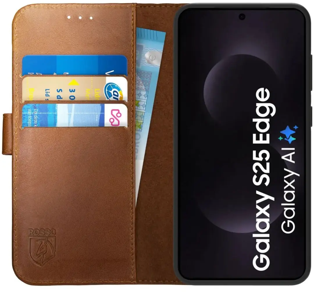 Rosso Deluxe Echt Leer Hoesje Samsung Galaxy S25 Edge