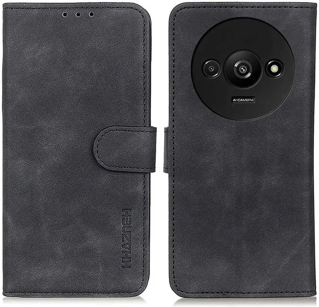 Khazneh Hoesje Xiaomi Redmi A3 - 2 Pasjes - Zwart