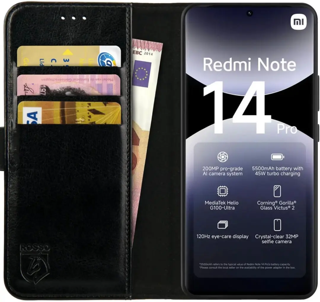 Rosso Element Wallet Book Case Xiaomi Redmi Note 14 Pro 4G