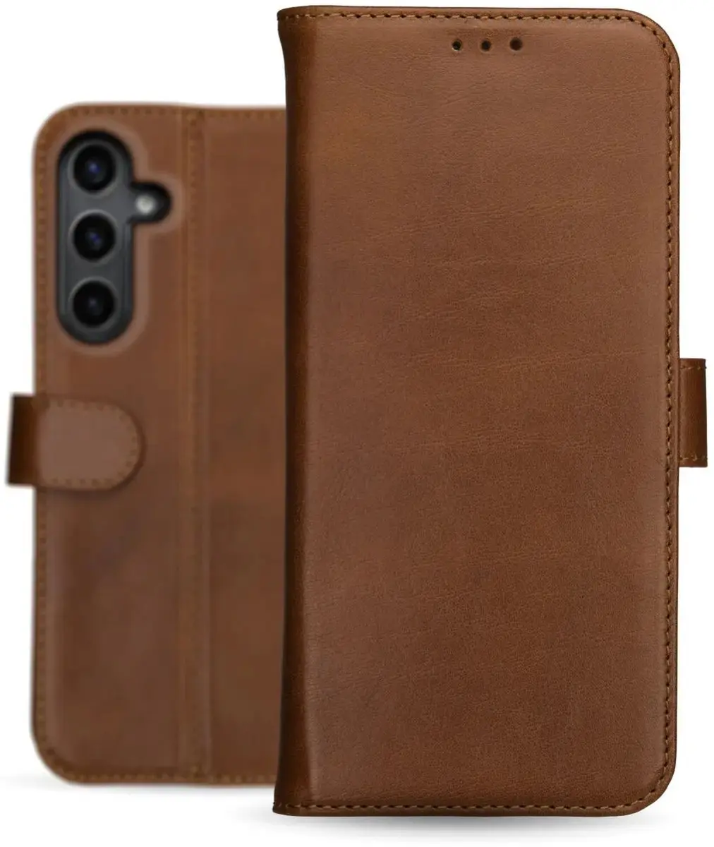 Rosso Deluxe Echt Leer Hoesje 210096 - Samsung Galaxy A16 - 3 Pasjes - Bruin