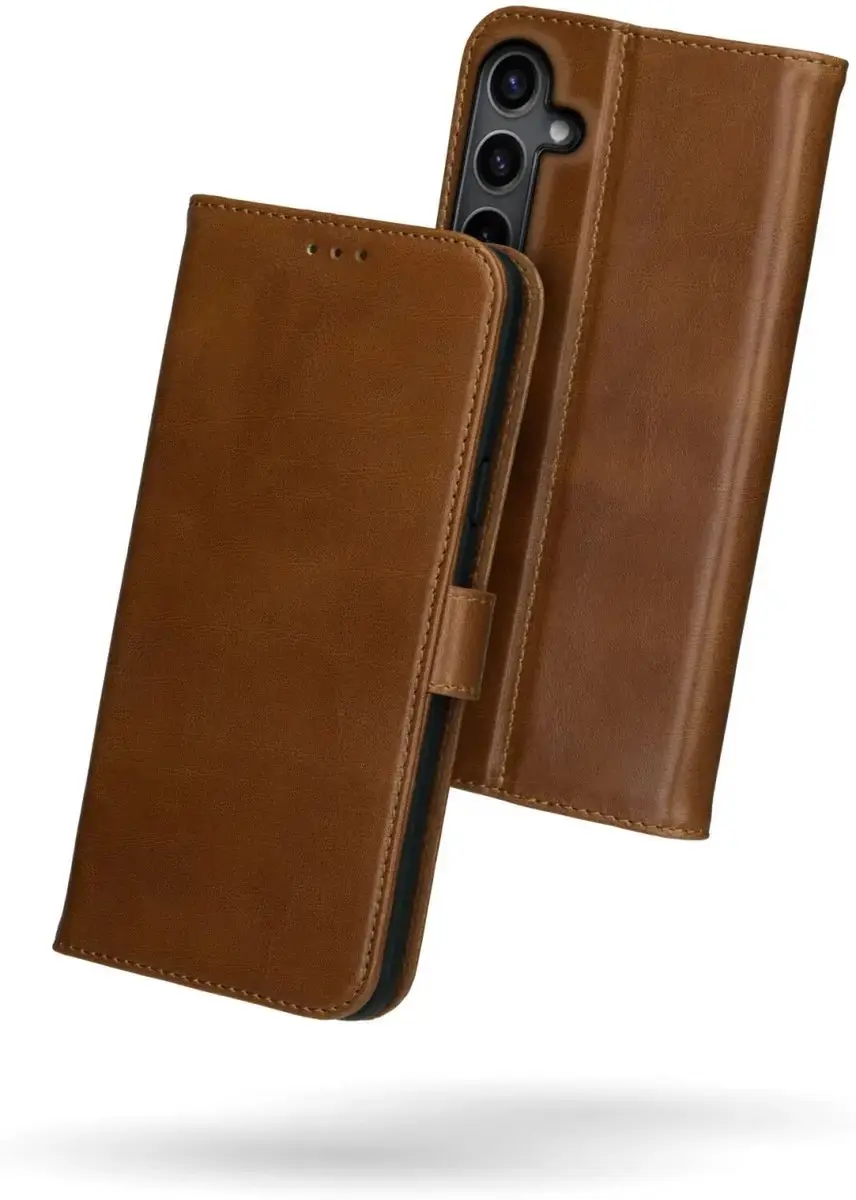Rosso Deluxe Echt Leer Hoesje 210096 - Samsung Galaxy A16 - 3 Pasjes - Bruin - afbeelding 6 van 6