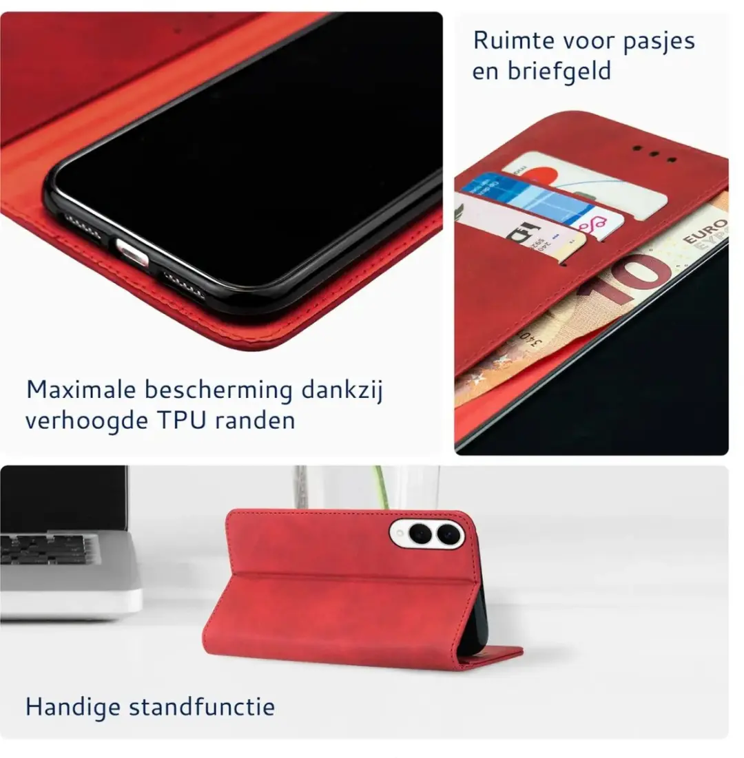 Rosso Element Wallet Book Case 212880 - Samsung Galaxy S25 Edge - Rood