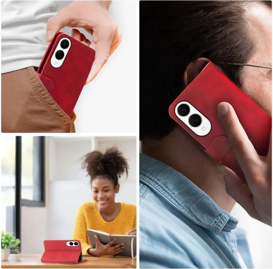 Rosso Element Wallet Book Case 212880 - Samsung Galaxy S25 Edge - Rood