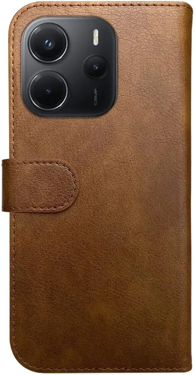 Rosso Element Wallet Book Case Xiaomi Redmi Note 14 4G - 3 Pasjes - Bruin