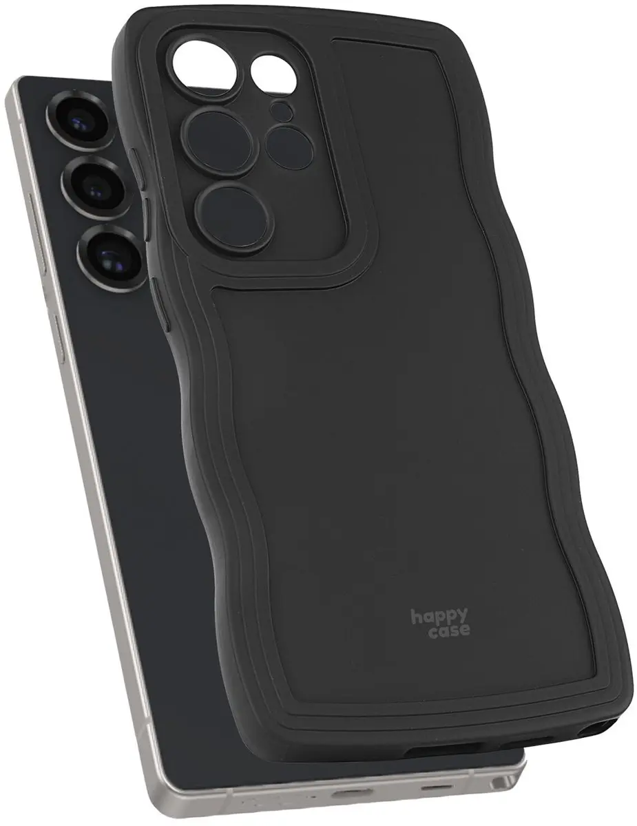 HappyCase Wavy Hoesje Samsung Galaxy S24 Ultra - Zwart - afbeelding 6 van 6