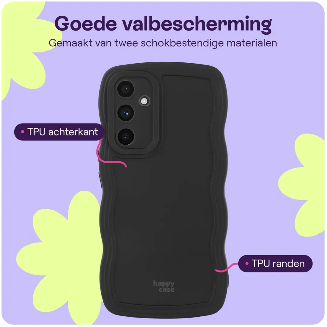 HappyCase Wavy Hoesje Samsung Galaxy A55 - Zwart