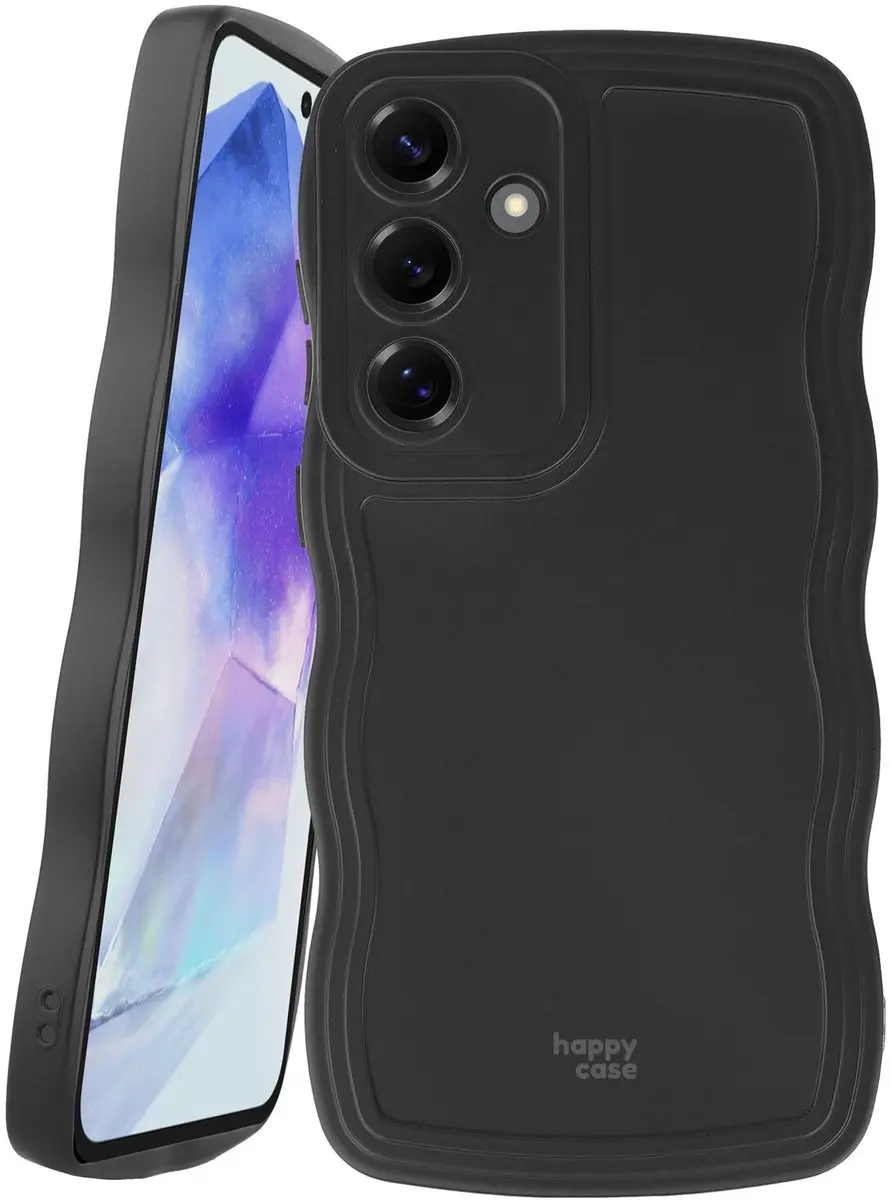 HappyCase Wavy Hoesje Samsung Galaxy A55 - Zwart