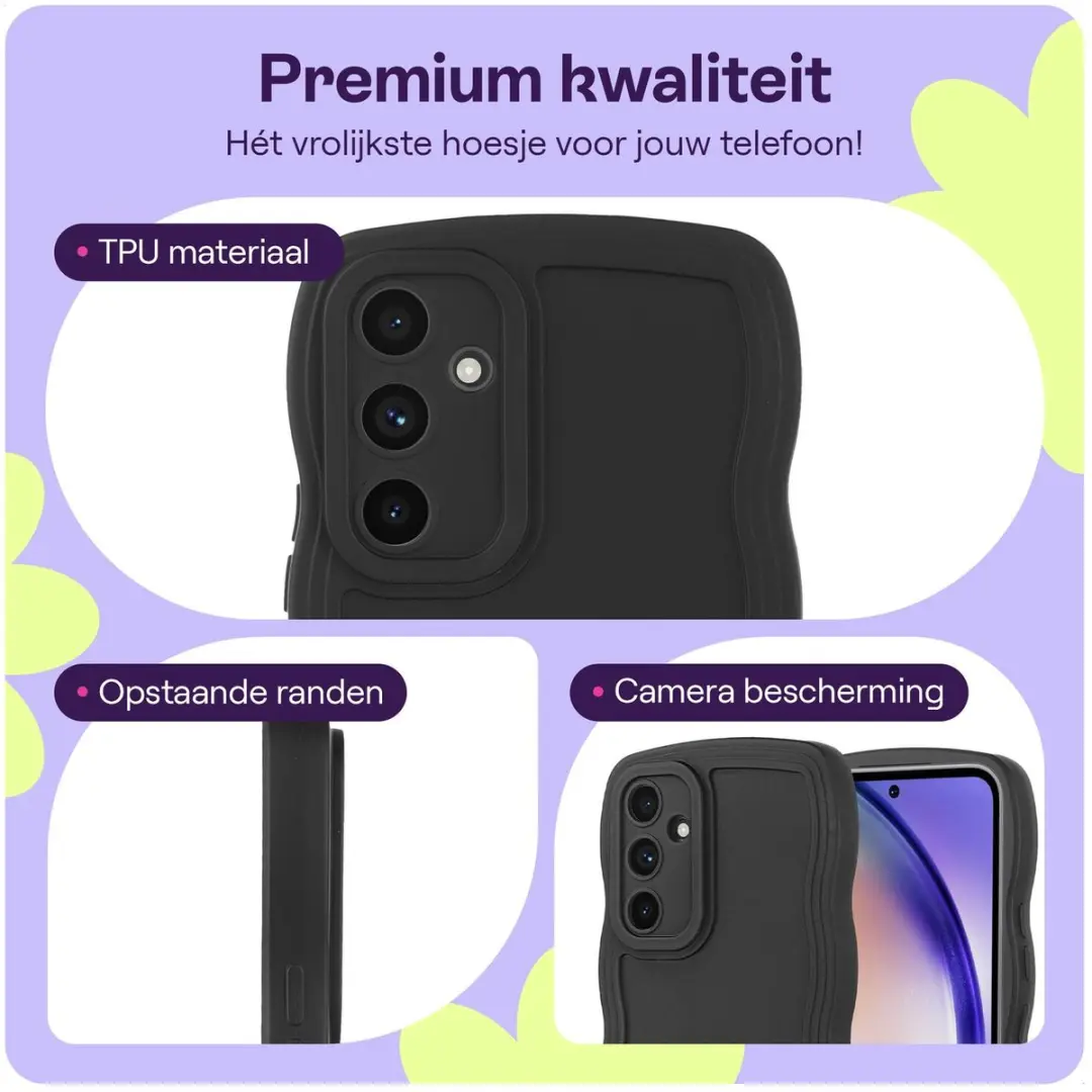 HappyCase Wavy Hoesje Samsung Galaxy A55 - Zwart