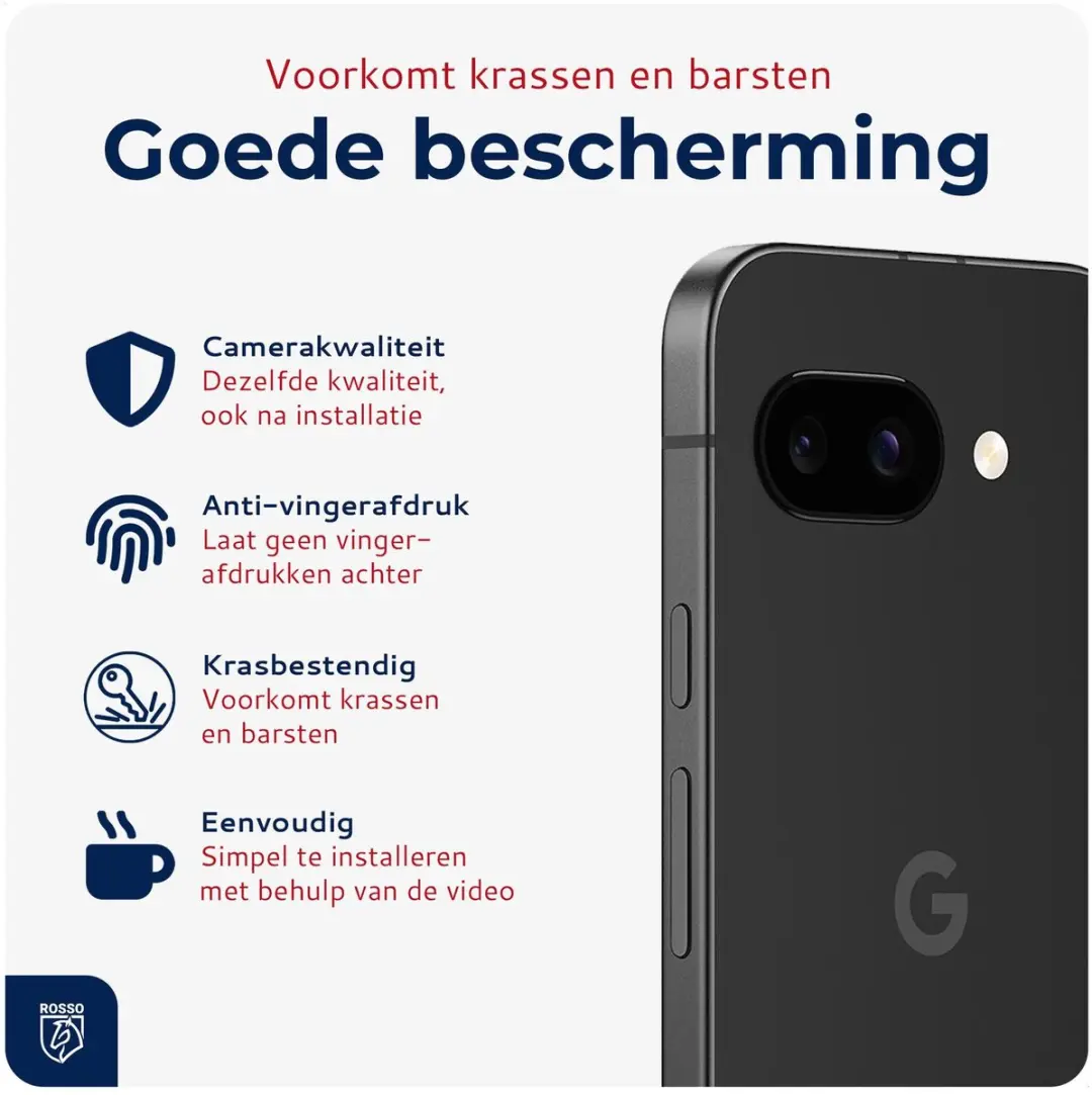 Rosso Camera Protector Google Pixel 9a - Ultra Dun Glas - Transparant - afbeelding 6 van 6