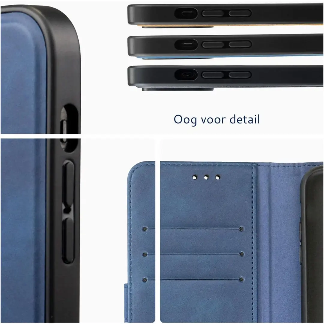 Rosso Element iPhone 16/17 Hoesje 2-in-1 Blauw - 3 Pasjes