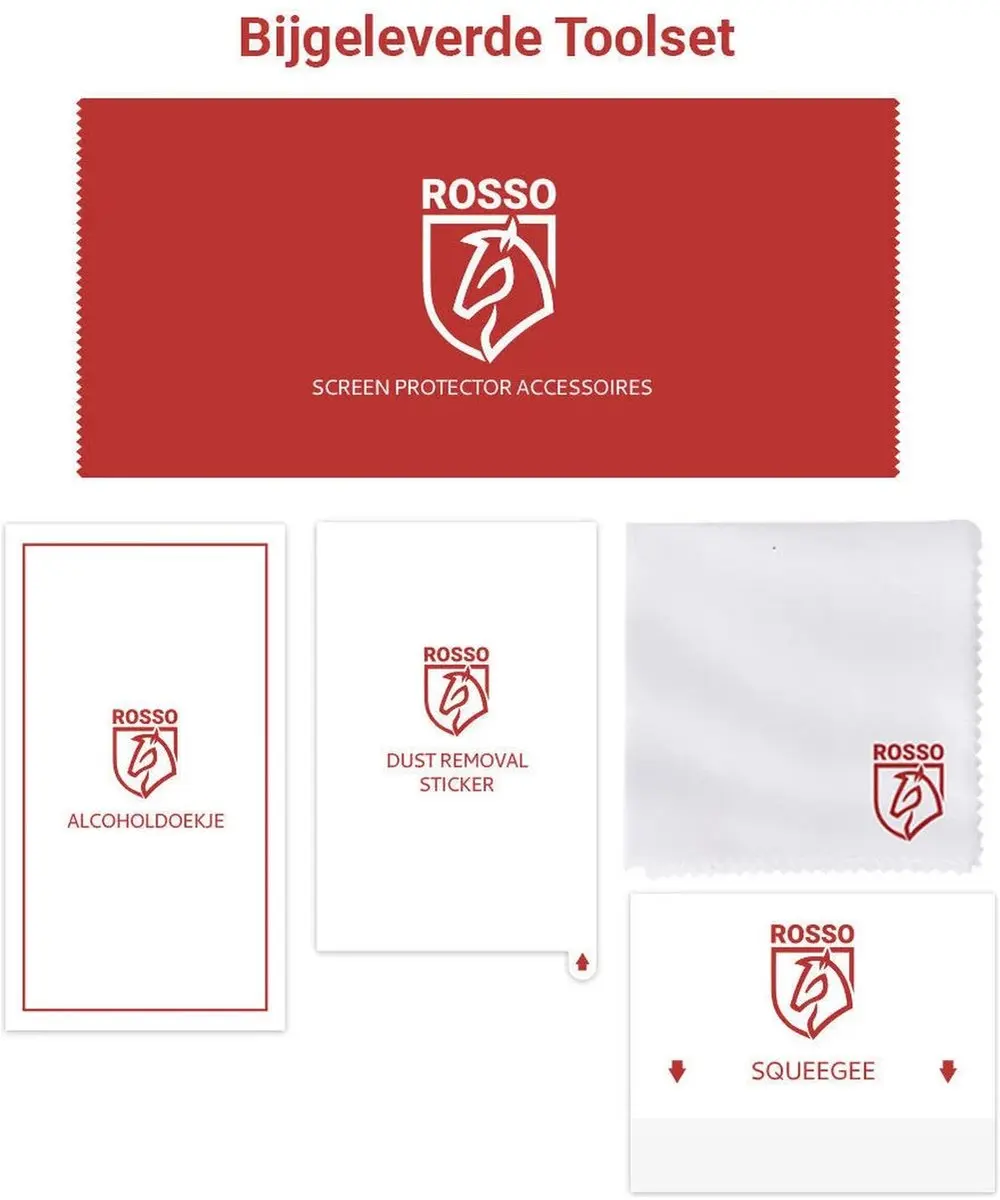 Rosso 216666 Screen Protector Lenovo Tab M10 Gen 3 - 9H Glas - Transparant/Red