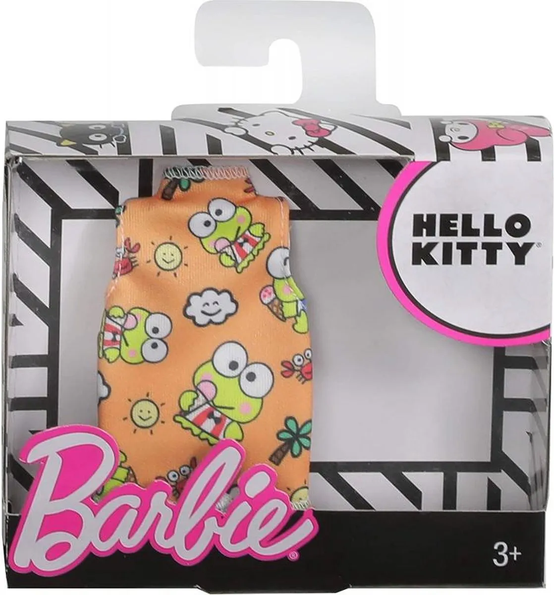 Barbie Hello Kitty Kledingstuk Modepop - Oranje 6 cm