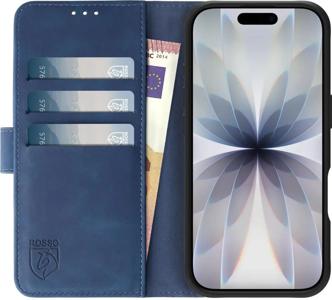 Rosso Element Wallet Book Case iPhone 17 - 3 Pasjes - Blauw
