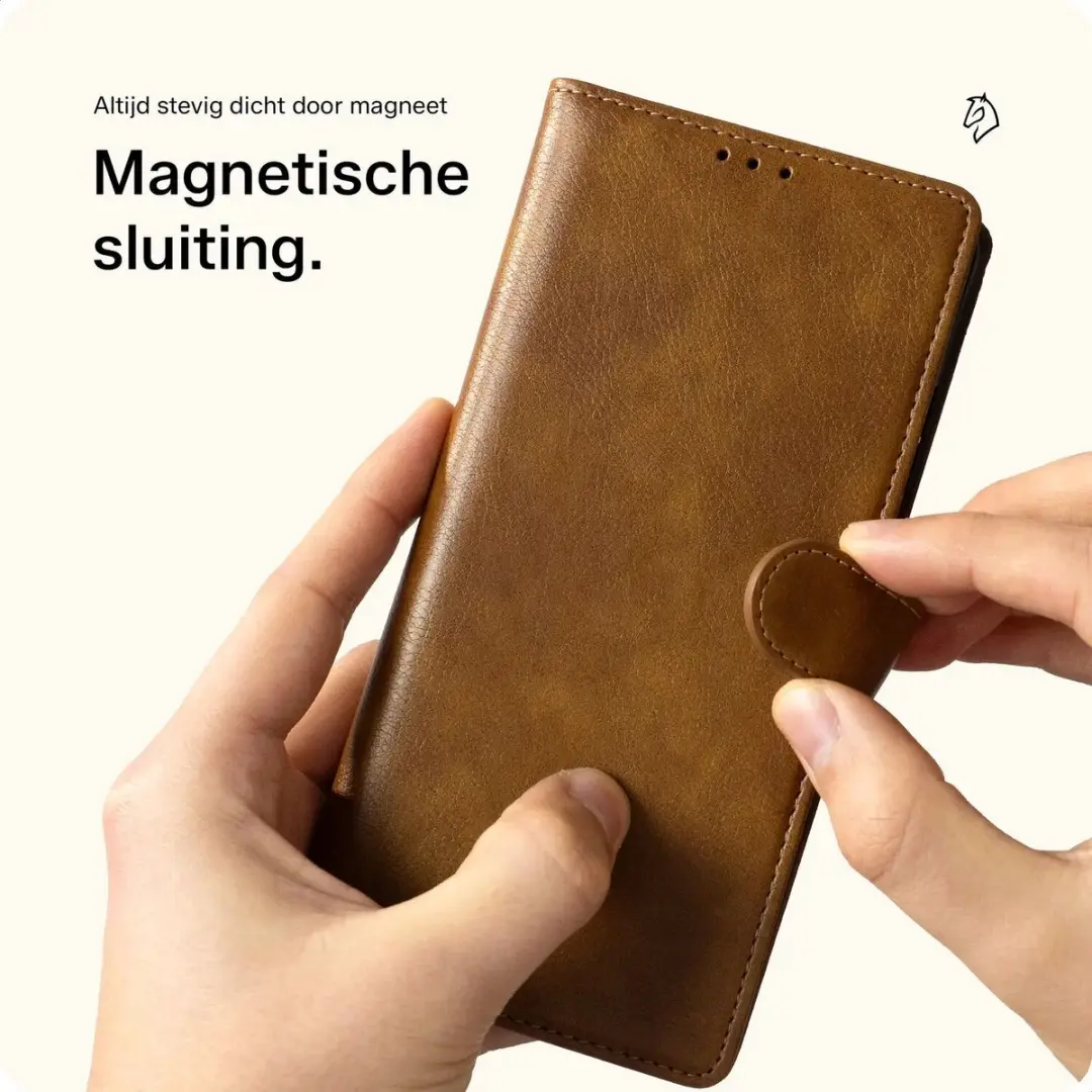 Rosso Element Wallet Book Case iPhone 17 Pro Max 218649 - 3 Pasjes - Bruin - afbeelding 6 van 6