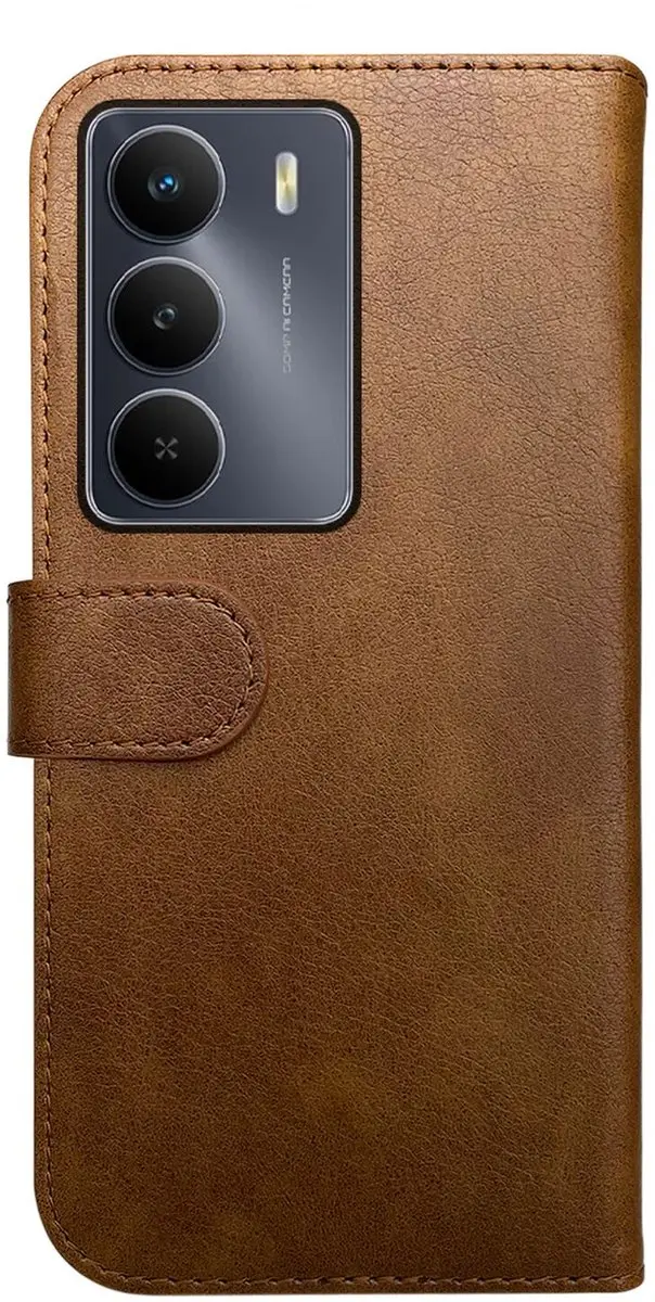 Rosso Element Wallet Book Case Realme 14X - 3 Pasjes - Bruin