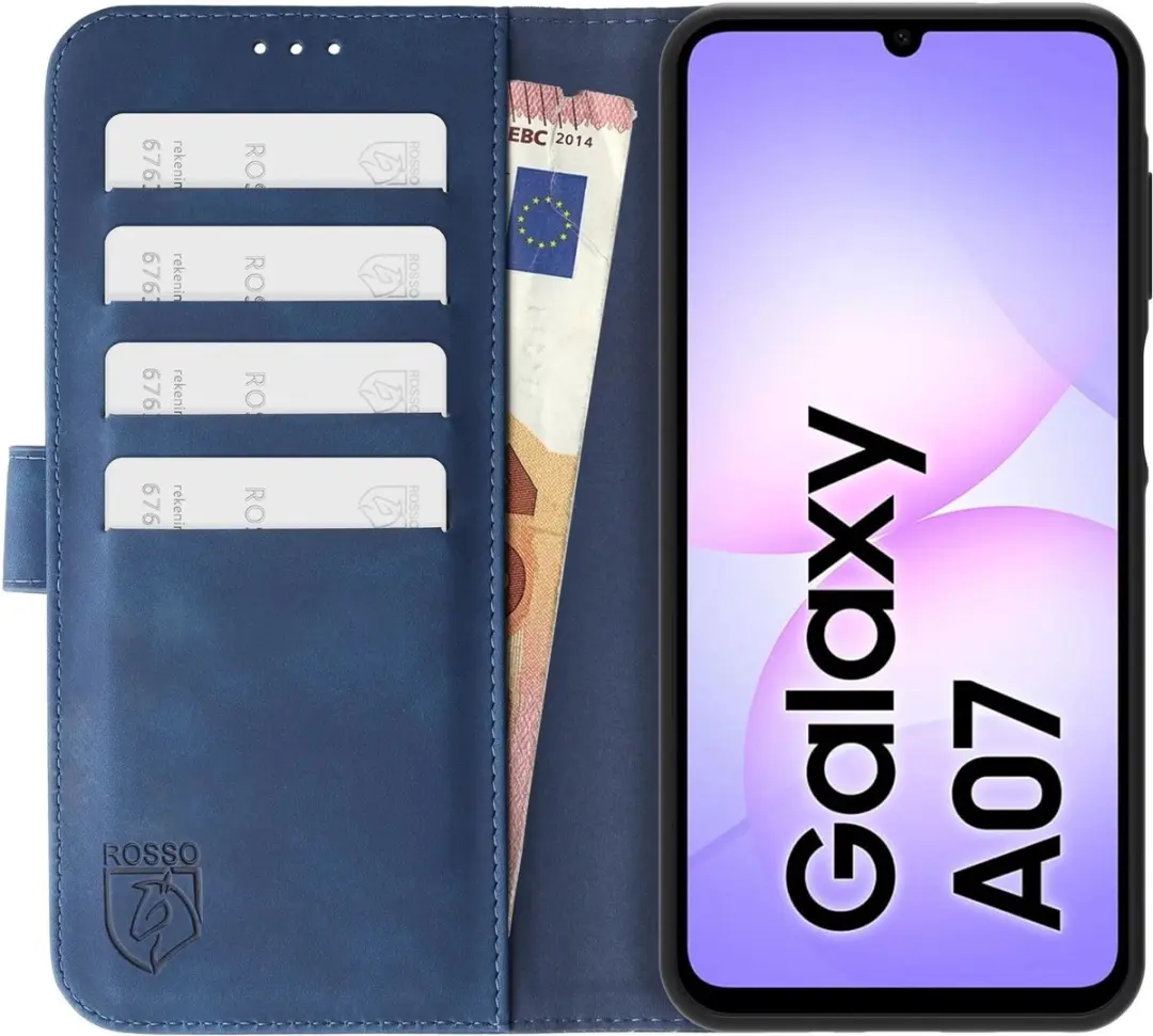 Rosso Element Wallet Book Case 220770 - Samsung Galaxy A07 - 3 Pasjes - Blauw - afbeelding 6 van 6