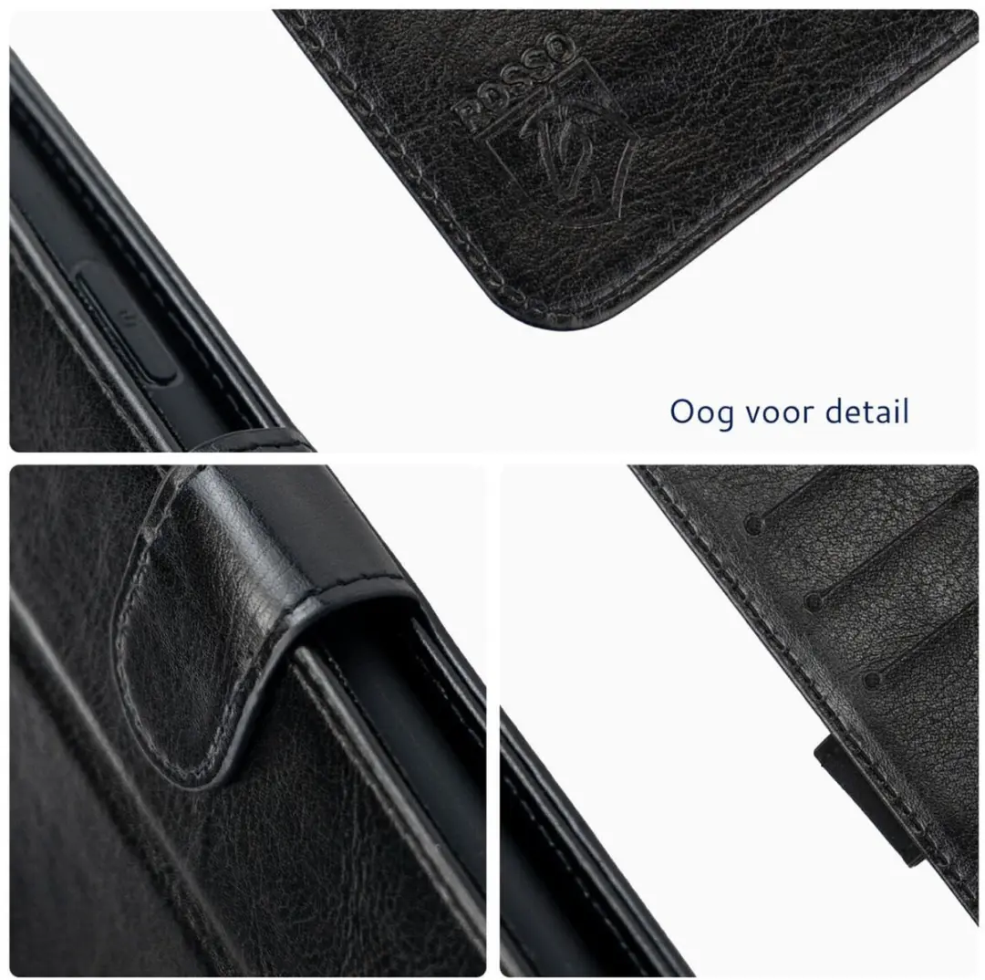 Rosso Element Wallet Book Case Moto G15 Power - 3 Pasjes - Zwart