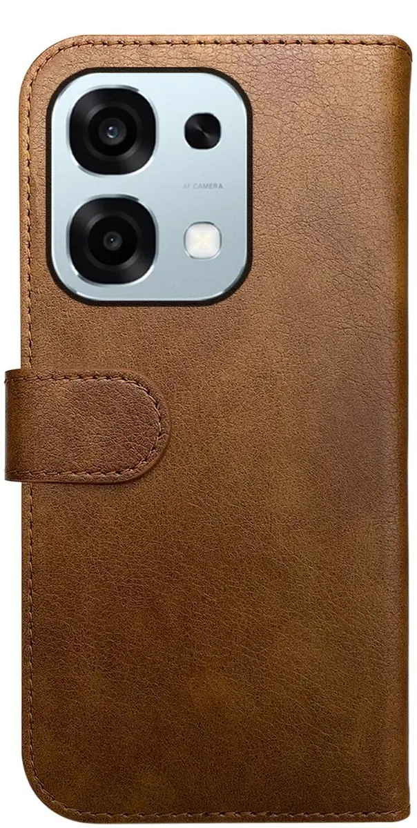 Rosso Element Wallet Book Case OPPO A6 Pro 5G - 3 Pasjes - Bruin