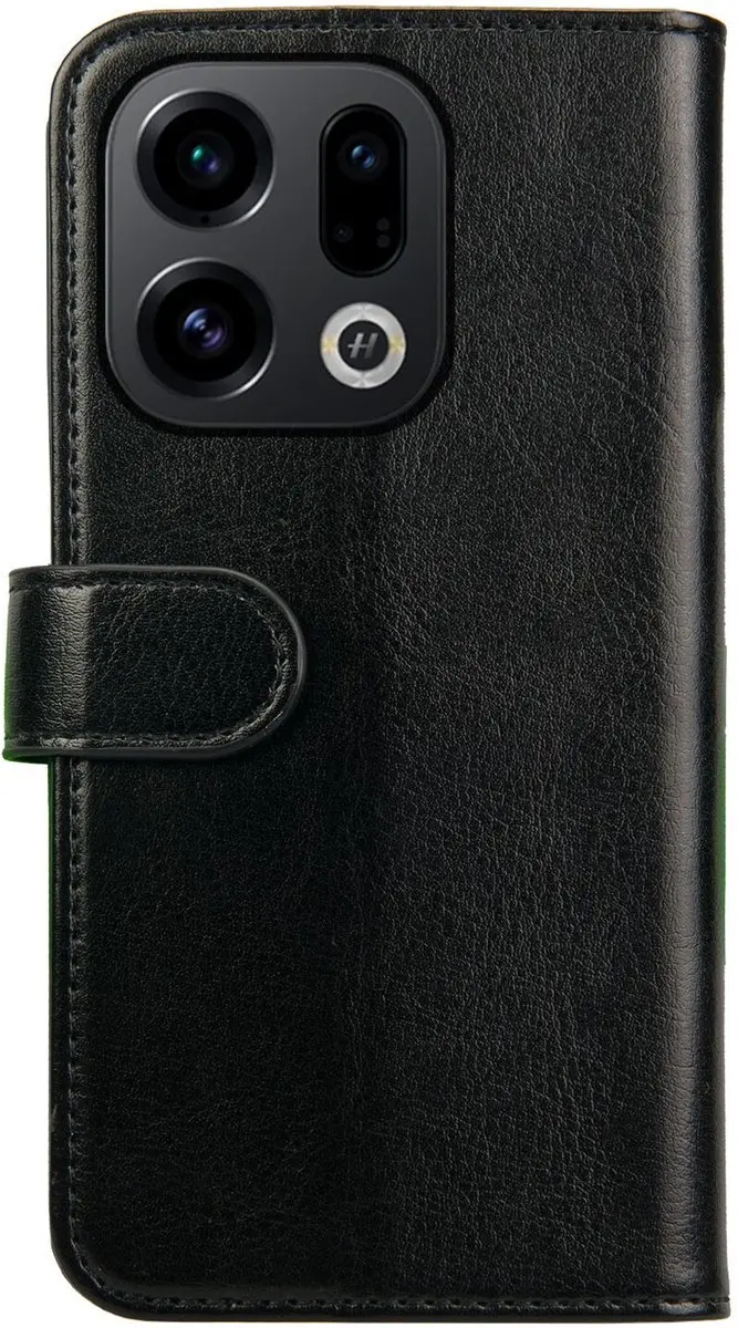 Rosso Element 245910 Wallet Book Case - Oppo Find X9 - 3 Pasjes - Zwart