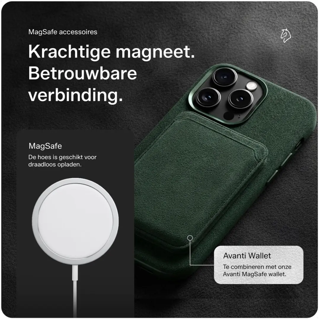 Rosso Avanti iPhone 15 Pro Max Hoesje - Groen - MagSafe