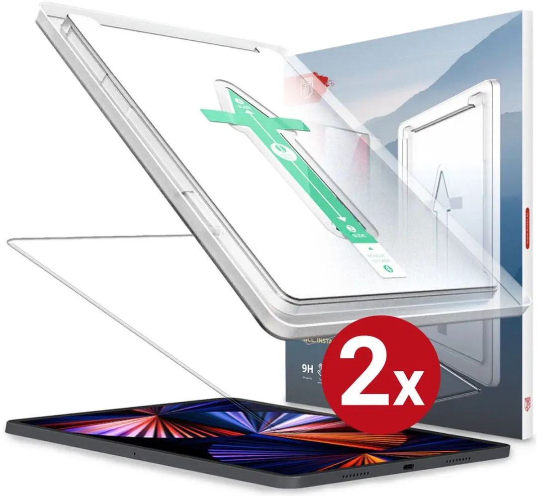Rosso Screenprotector 244923 - 2 Stuks - iPad Pro 12.9" 2017/2020 - Transparant/Red