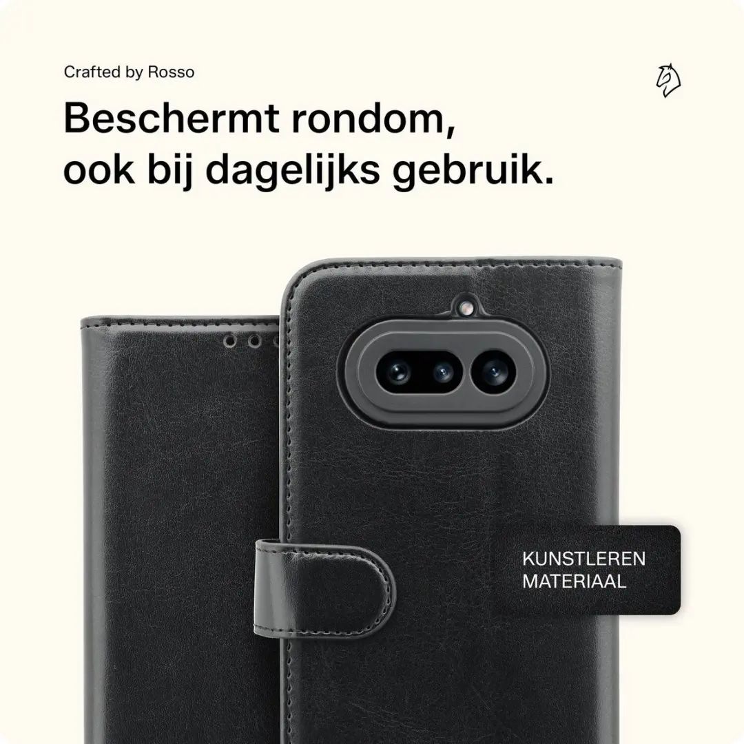 Rosso Element Wallet Book Case Nothing Phone (4a) - 3 Pasjes - Zwart