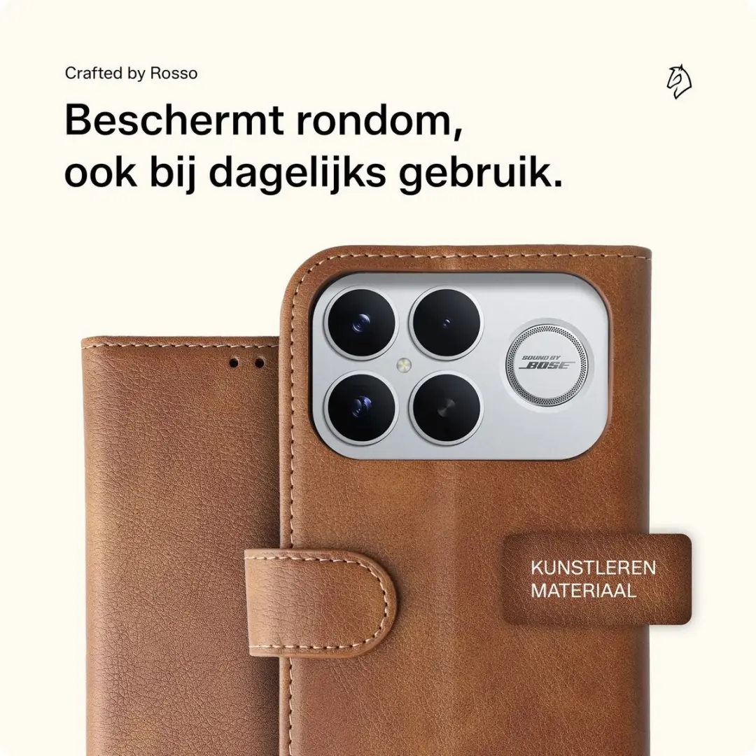 Rosso Element Wallet Book Case 253410 - Xiaomi Poco F8 Ultra - 3 Pasjes - Bruin