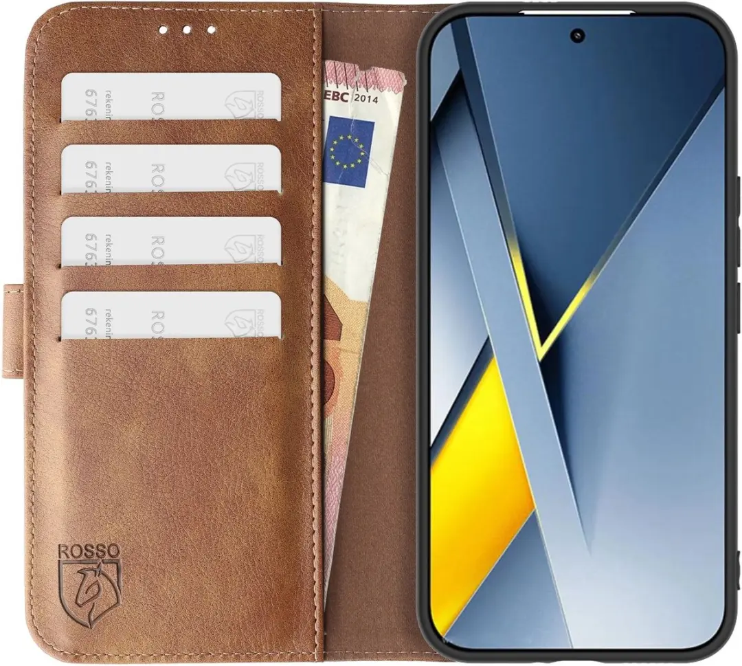 Rosso Element Wallet Book Case 253410 - Xiaomi Poco F8 Ultra - 3 Pasjes - Bruin
