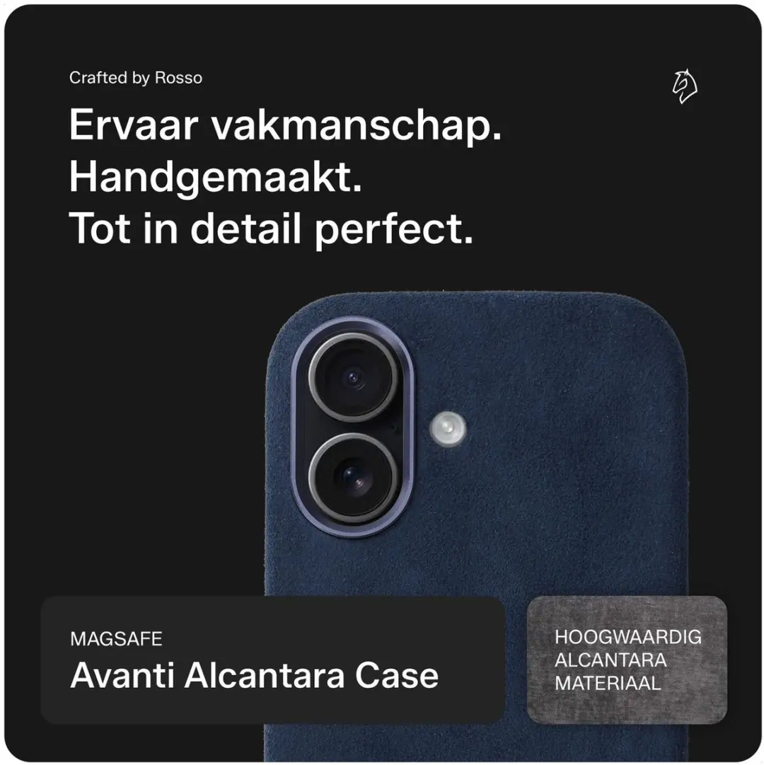 Rosso Avanti iPhone 16 Hoesje - Blauw - 3 Pasjes
