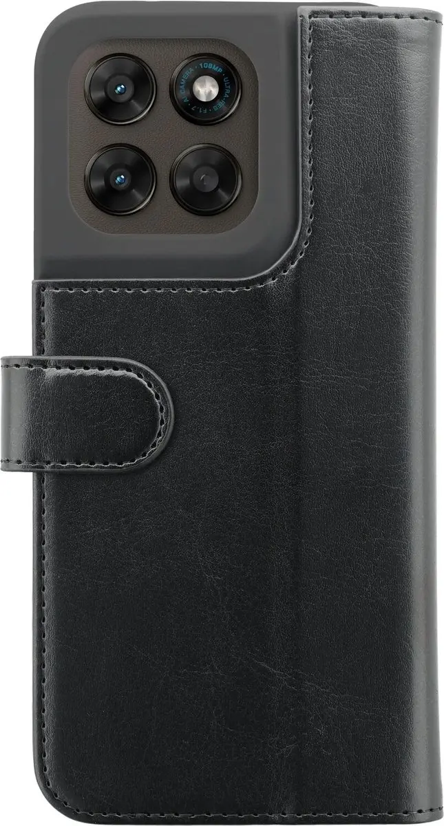 Rosso Element Wallet Book Case Moto G77/G67/G87 - 3 Pasjes - Zwart