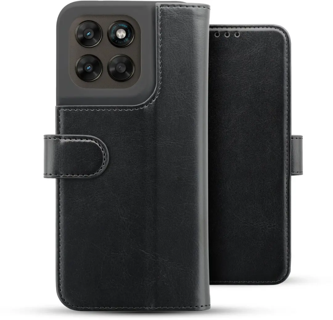 Rosso Element Wallet Book Case Moto G77/G67/G87 - 3 Pasjes - Zwart - afbeelding 6 van 6