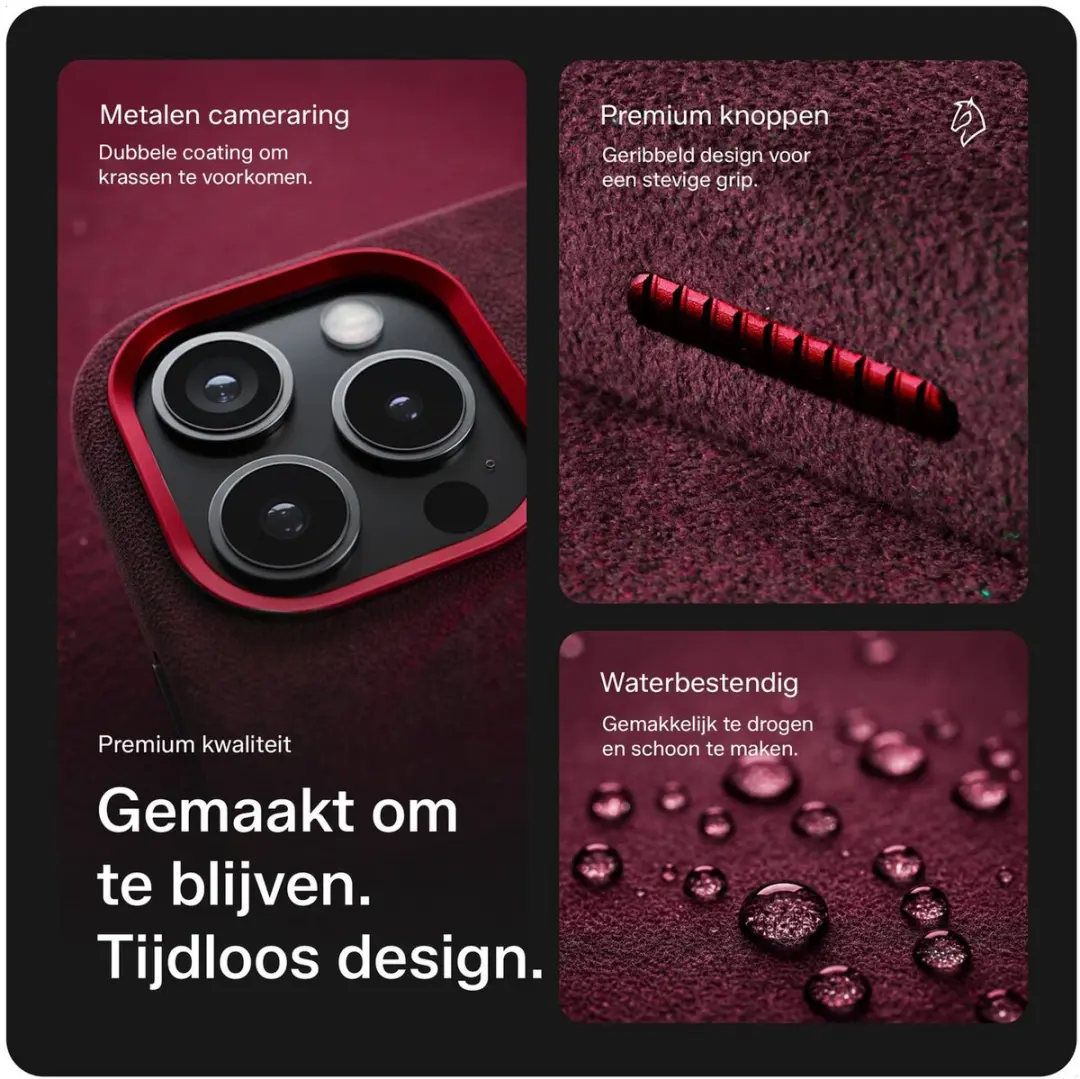 Rosso Avanti iPhone 17 Pro Hoesje - MagSafe & Wallet - 3 Pasjes - Burgundy