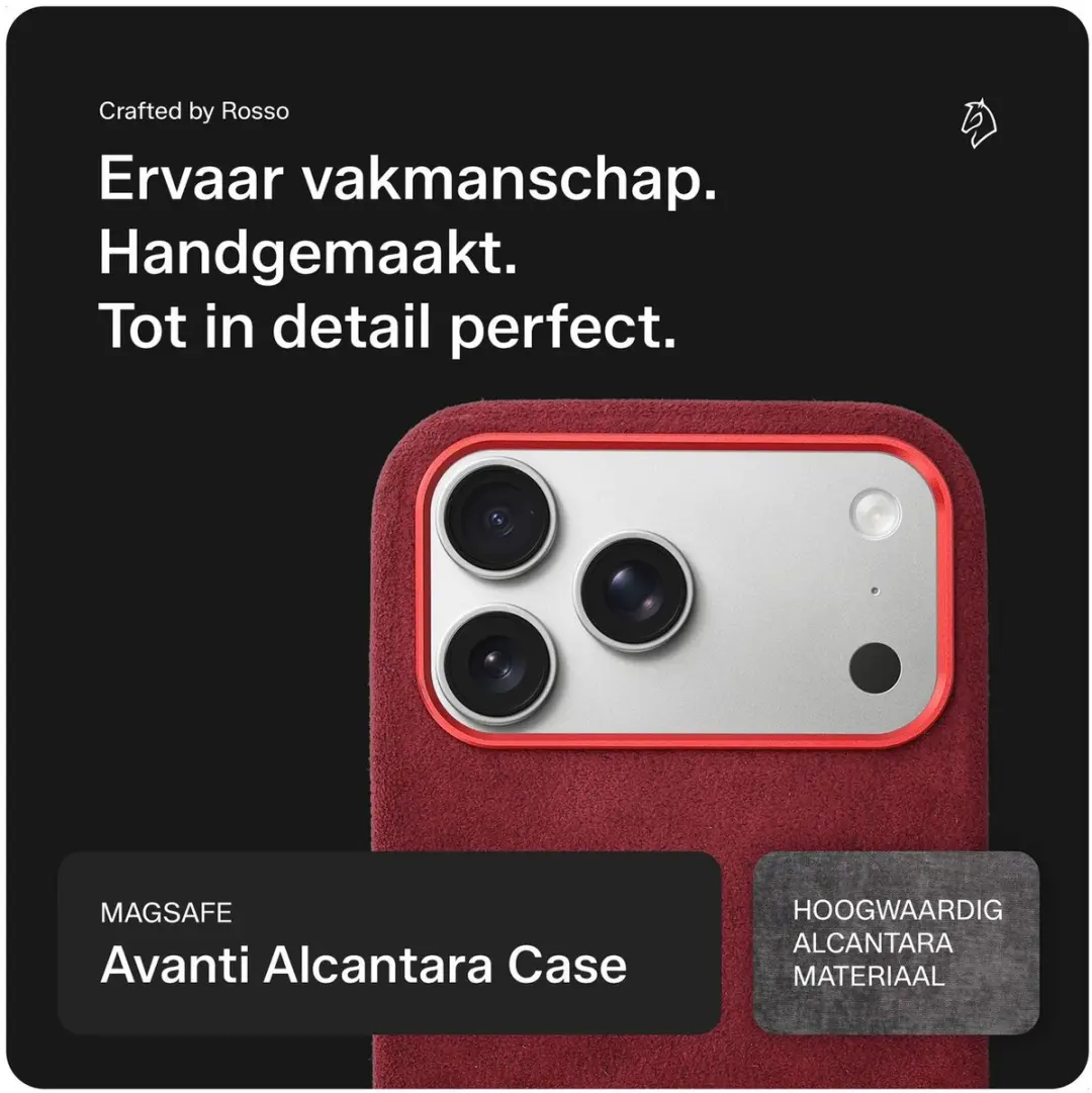 Rosso Avanti iPhone 17 Pro Hoesje - MagSafe & Wallet - 3 Pasjes - Burgundy