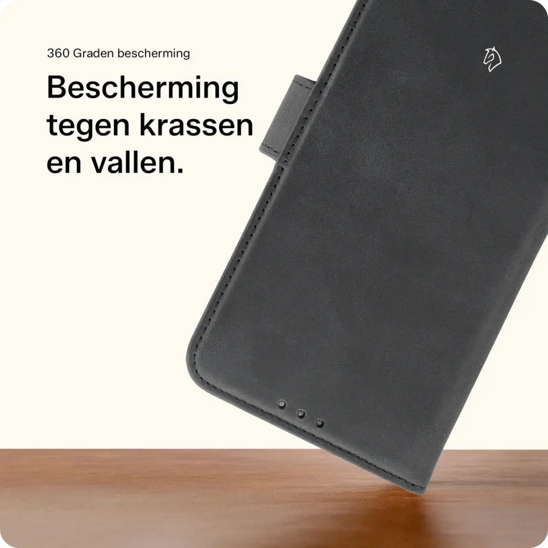Rosso Deluxe Echt Leer Hoesje Zwart - Samsung Galaxy Z Fold8 - 2 Pasjes