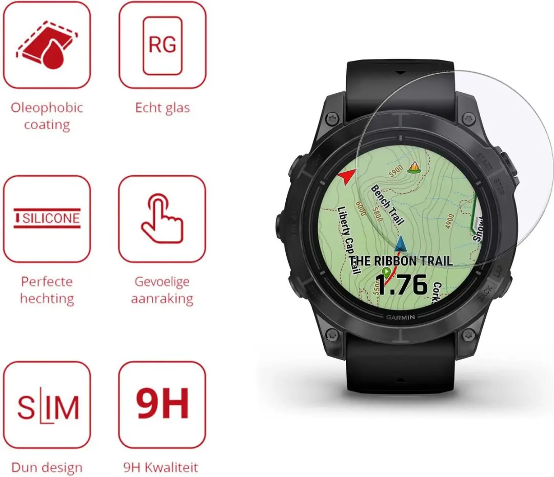 Rosso 9H Tempered Glass Screen Protector - Garmin Epix Pro Gen 2 47mm - 3 Stuks