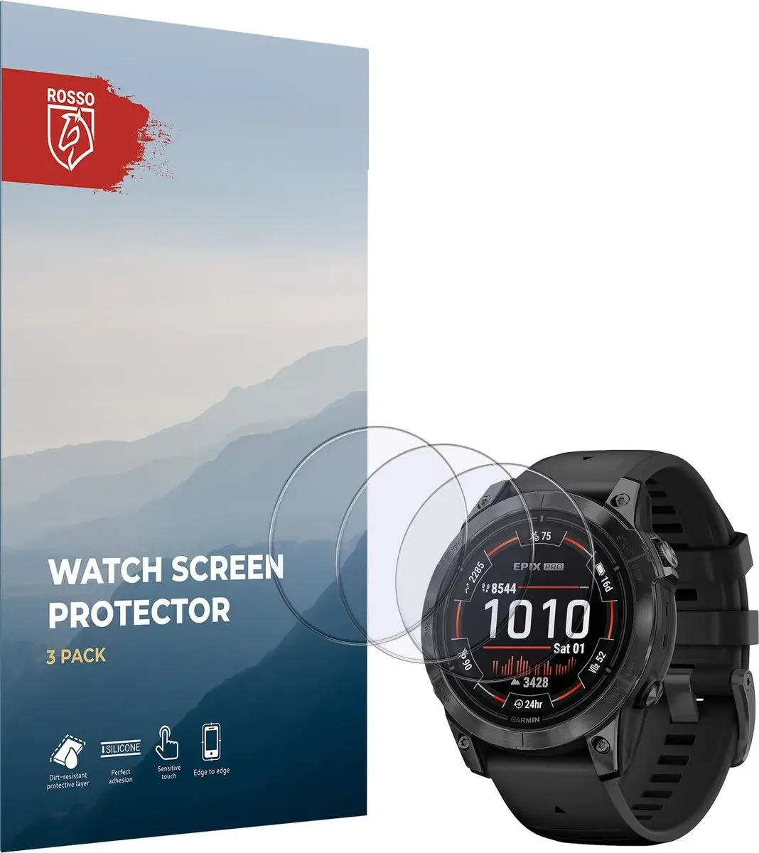 Rosso 9H Tempered Glass Screen Protector - Garmin Epix Pro Gen 2 47mm - 3 Stuks