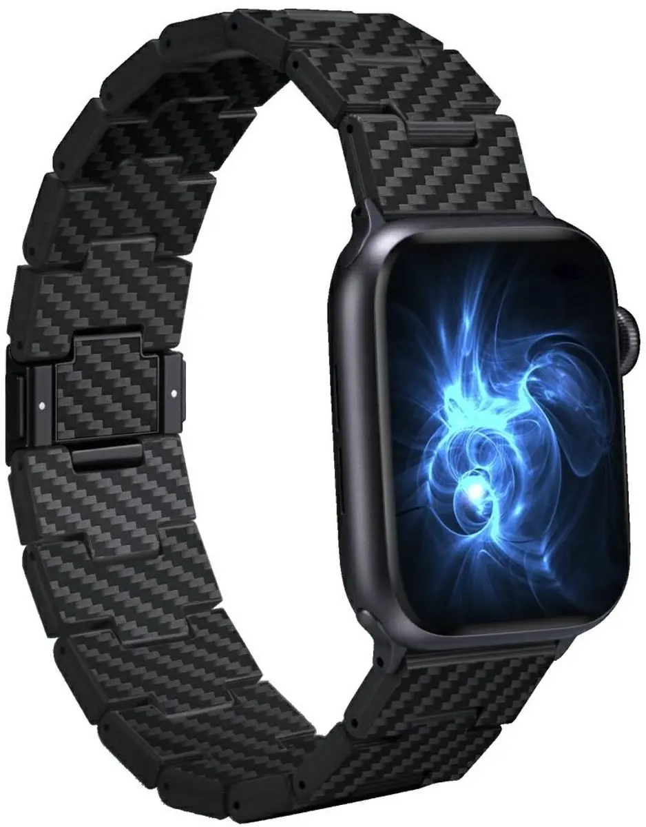 Pitaka Carbon Fiber Retro Banden Voor Apple Watch 1 2 3 4 5 6 7 8 9 10 Se