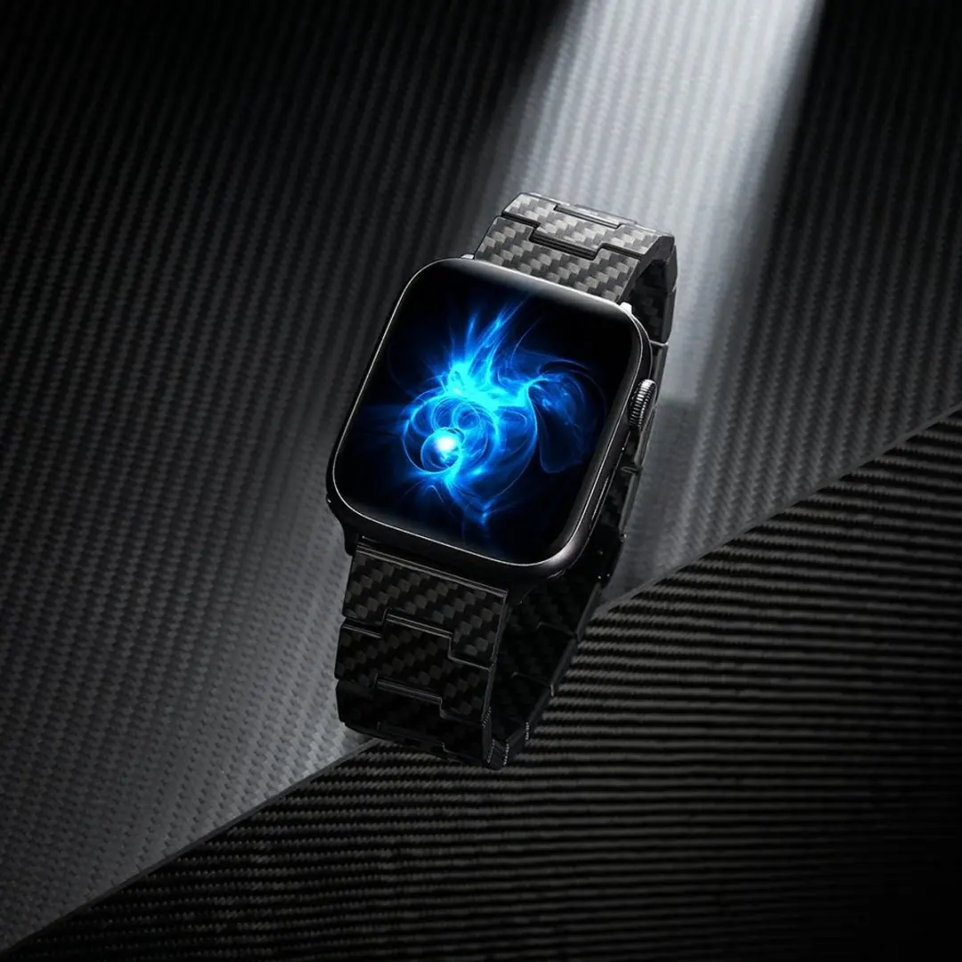 Pitaka Carbon Fiber Retro Band Apple Watch - 42/44-49mm - Transparent - afbeelding 3 van 6