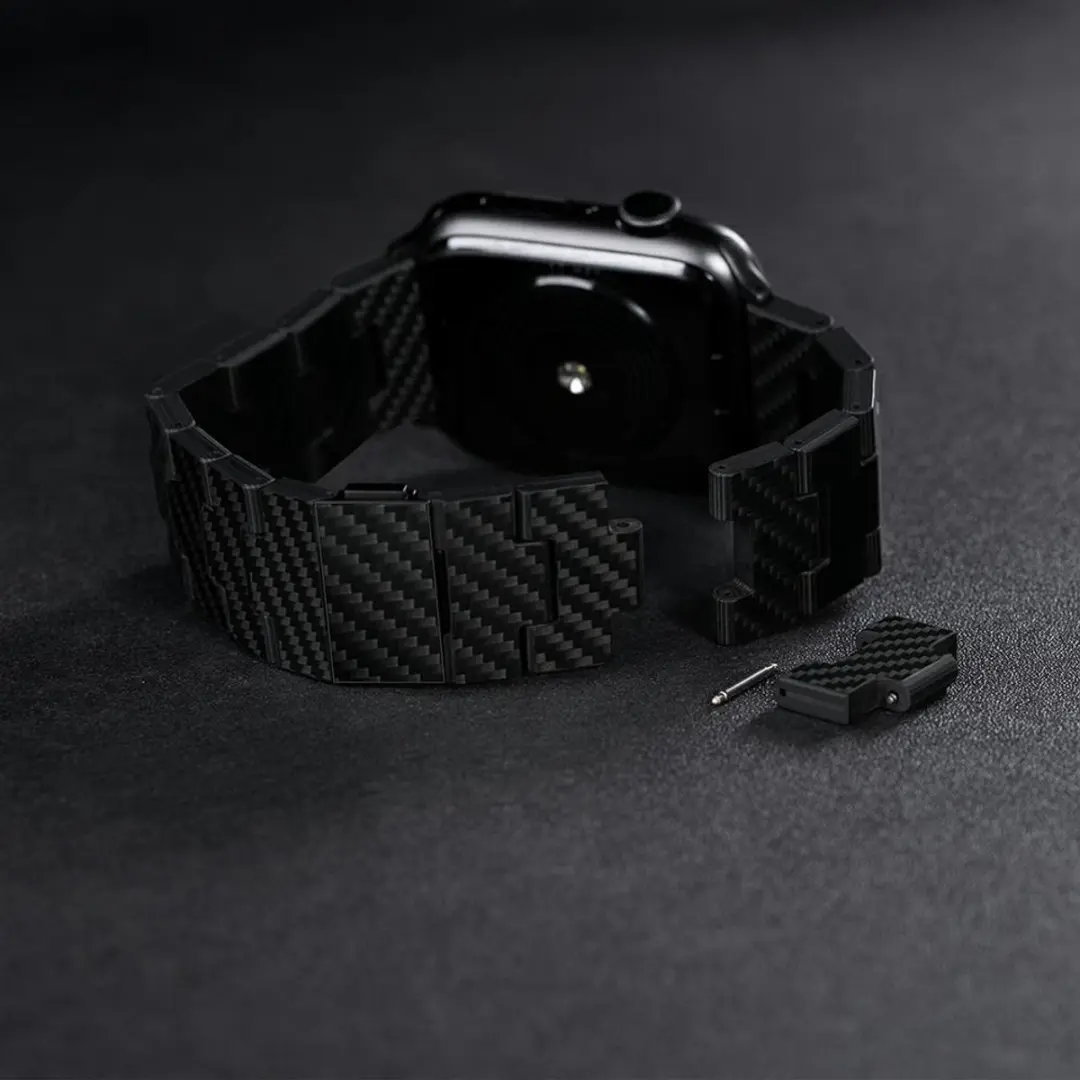 Pitaka Carbon Fiber Retro Band Apple Watch - 42/44-49mm - Transparent - afbeelding 6 van 6