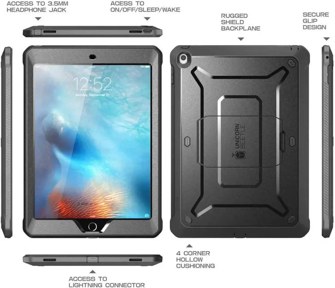 Supcase Unicorn Beetle Pro Hoesje iPad 9.7 2017/2018 - Zwart