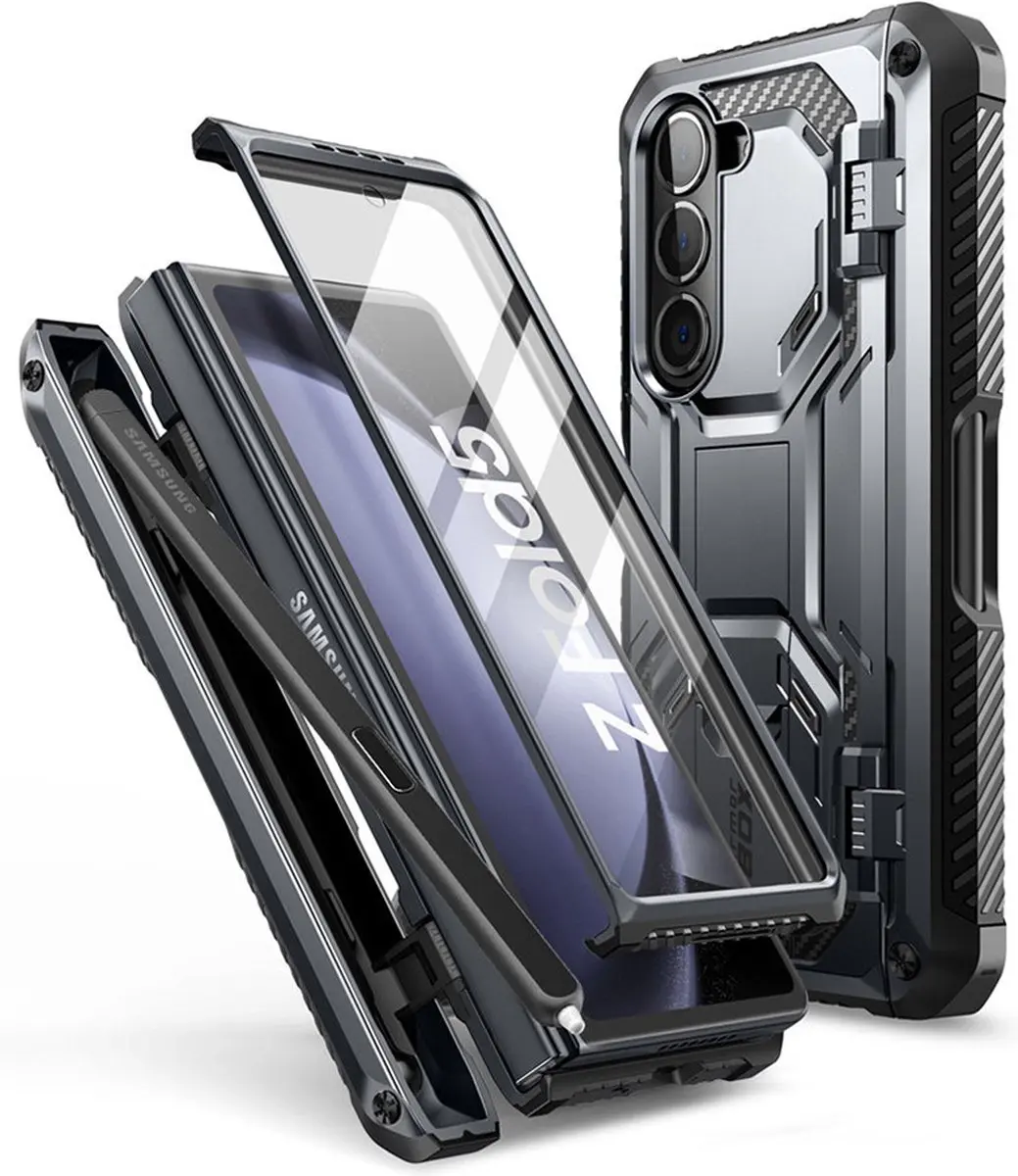 Armorbox Geschikt Voor Galaxy Z Fold5 hoesje met screen protector en penhouder