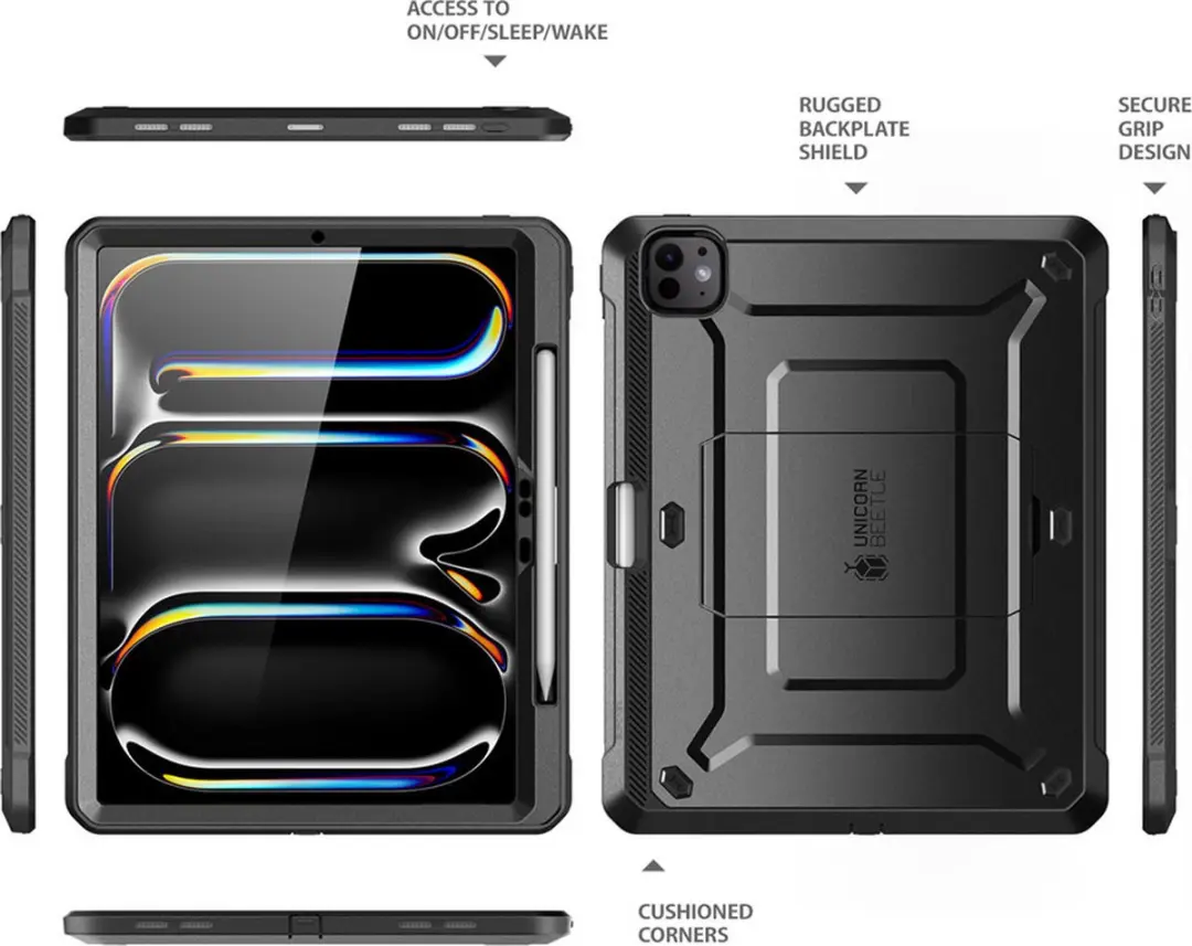 Supcase Hoes met Screen Protector iPad Pro 13 11882 - Zwart