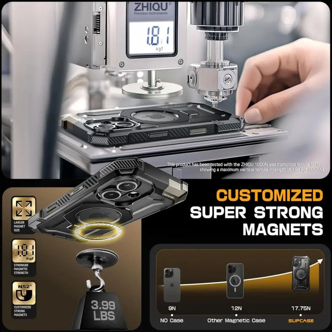 Supcase Unicorn Beetle Grip Hoesje iPhone 16 Plus - MagSafe - Zwart