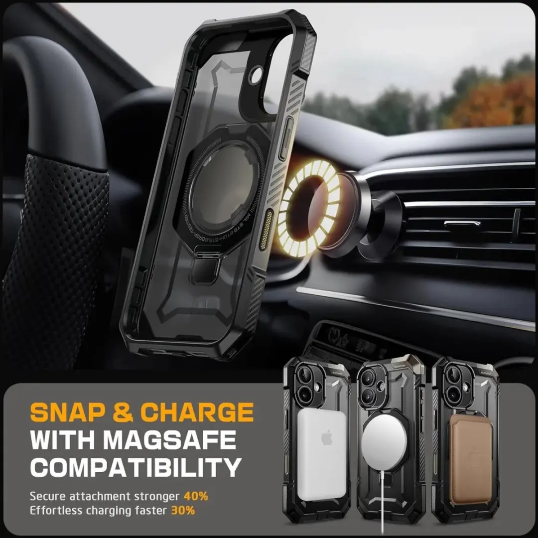 Supcase Unicorn Beetle Grip Hoesje iPhone 16 Plus - MagSafe - Zwart