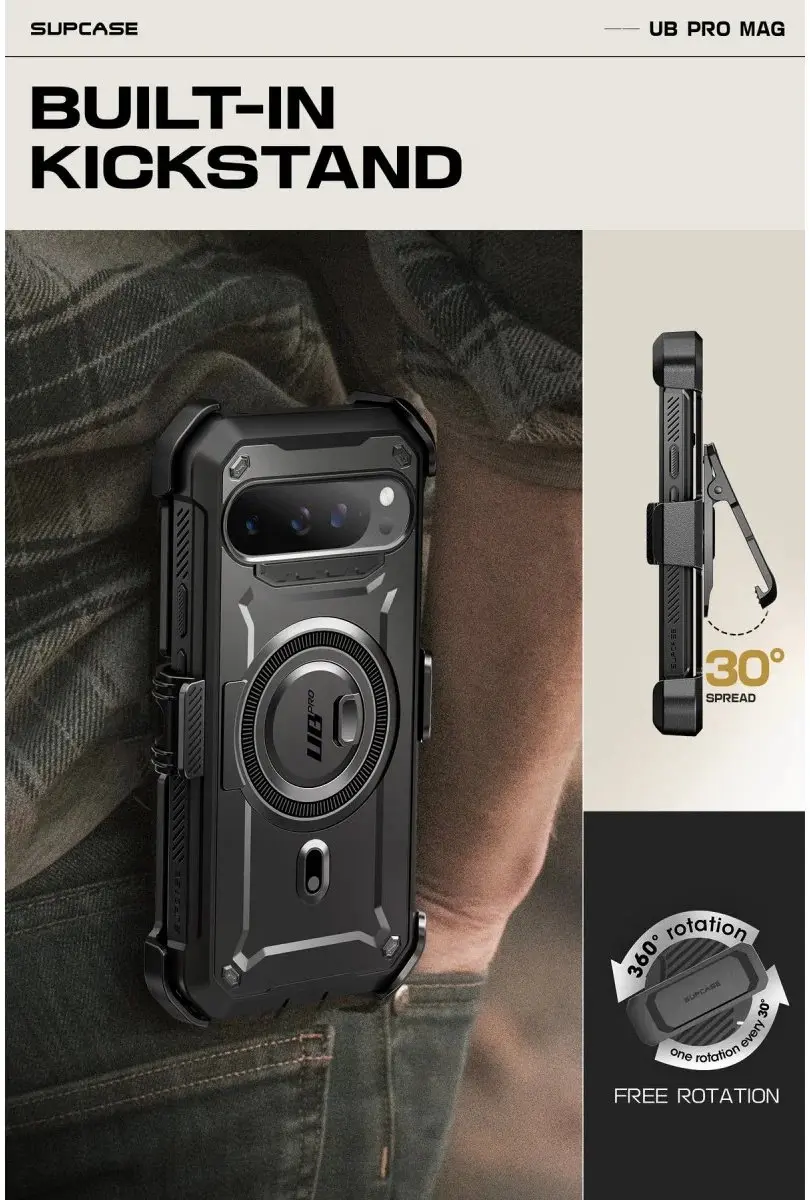 Supcase UB Pro 12021 Hoes Google Pixel 9/9 Pro - MagSafe - Zwart - afbeelding 6 van 6
